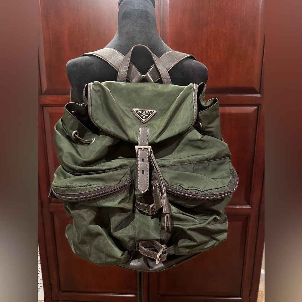 Prada Olive Green Men's Backpack